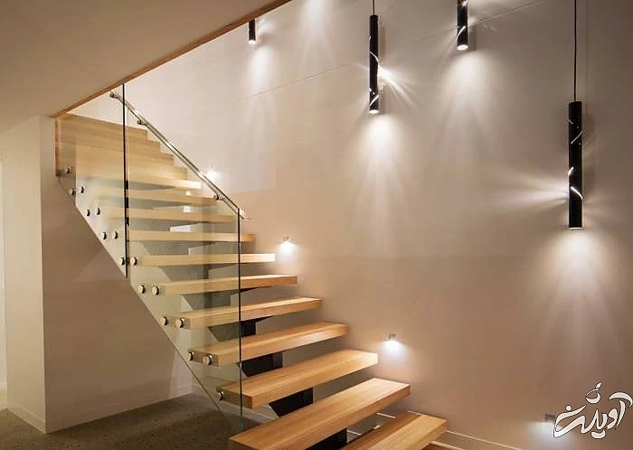 ایده هایی برای نورپردازی و روشنایی راه پله نورپردازی دیوار راهرو